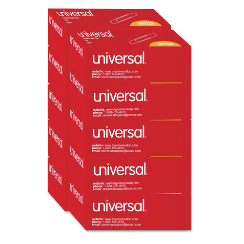 Office Jansan | Universal A7072220 Smooth Paper Clips - Jumbo, Silver (100/Box, 10 Boxes/Pack) image number 0