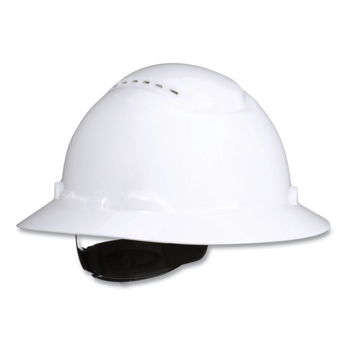 Protective Head Gear | 3M H-801SFV-UV H-800 SecureFit H-Series 4-Point Pressure Diffusion Ratchet Suspension Vented Hat with UV Indicator - White image number 0
