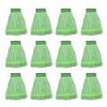 Mops | Boardwalk BWKMWTMGCT Microfiber Looped-End Wet Mop Heads - Medium, Green (12/Carton) image number 0