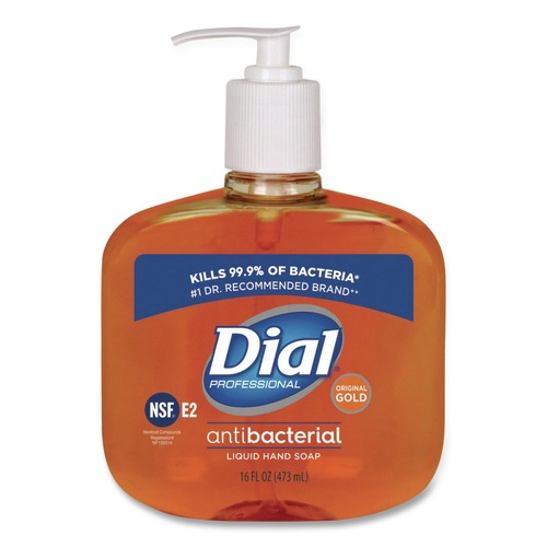 Cleaning & Janitorial Supplies | Dial Professional 80790 16 oz Antibacterial Liquid Hand Soap - Gold image number 0