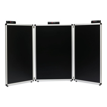 PRODUCTS | Smead 02590 Justick 72 in. x 36 in. Three-Panel Electro-Surface Table-Top Expo Display - Black/Silver