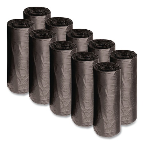 Trash Bags | Boardwalk X7658SKKR01 38 in. x 58 in. 60 gal. 1.2 mil Recycled Low-Density Polyethylene Can Liners - Black (100/Carton) image number 0