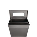 Trash & Waste Bins | Rubbermaid Commercial FGSR18EPLSM 40 gal. Designer Line Steel Square Silhouettes Receptacle - Silver image number 3