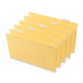 Office Jansan | Universal UNV14219 1/5-Cut Tab Deluxe Bright Color Hanging File Folders - Legal Size, Yellow (25/Box) image number 1
