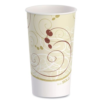 SOLO Symphony 16 oz. Paper Cold Cups - White/Beige (1000/Carton)