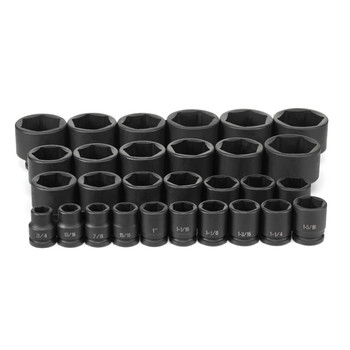  | Grey Pneumatic 3/4 in. Dr 6 Pt SAE Master Impact Socket Set, 29 pc