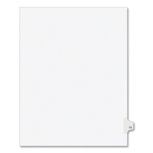 Customer Appreciation Sale - Save up to $60 off | Avery 01073 Preprinted Legal Exhibit 10-Tab '73-ft Label 11 in. x 8.5 in. Side Tab Index Dividers - White (25-Piece/Pack) image number 0