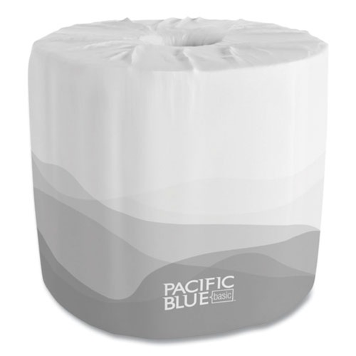 Cleaning & Janitorial Supplies | Georgia Pacific Professional 14580/01 1-Ply Pacific Blue Basic Bathroom Tissue - White (1210 Sheets/Roll 80 Rolls/Carton) image number 0