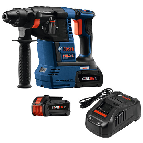 Rotary Hammers | Bosch GBH18V-26K24 CORE18V 6.3 Ah Cordless Lithium-Ion Brushless 1 in. SDS-Plus Bulldog Rotary Hammer Kit image number 0