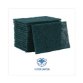 Sponges & Scrubbers | Boardwalk 86LGI 6 in. x 9 in. Heavy-Duty Scour Pad - Green (15/Carton) image number 6