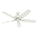 Ceiling Fans | Hunter 53316 52 in. Newsome Fresh White Ceiling Fan with Light image number 1