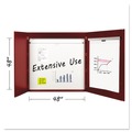  | MasterVision CAB01010130 48 in. x 48 in. Conference Cabinet Porcelain Magnetic Dry Erase Board - White Surface, Cherry Wood Frame image number 4