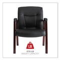  | Alera ALEMA43ALS10M Madaris Series 25.39 in. x 25.98 in. x 35.62 in. Bonded Leather Guest Chair with Wood Trim Legs - Black Seat/Back/Mahogany Base image number 8