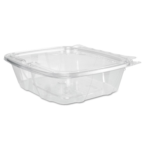 Just Launched | Dart CH24DEF ClearPac SafeSeal 24 oz. Tamper-Resistant/Evident Flat-Lid Containers - Clear (100/Bag, 2 Bags/Carton) image number 0