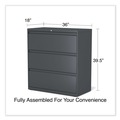  | Alera 25491 36 in. x 18.63 in. x 40.25 in. 3 Legal/Letter/A4/A5 Size Lateral File Drawers - Charcoal image number 5