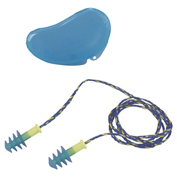 Howard Leight by Honeywell FUS30-HP 100-Pair Fusion 27 dB Corded Multiple-Use Earplugs - Blue/White, Regular