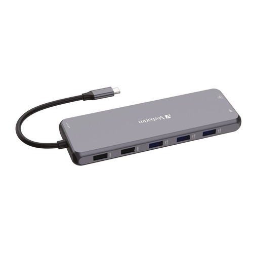 Office Electronics & Batteries | Verbatim 32153 USB-C Pro Multiport Hub CMH 13 Port - Gray image number 0