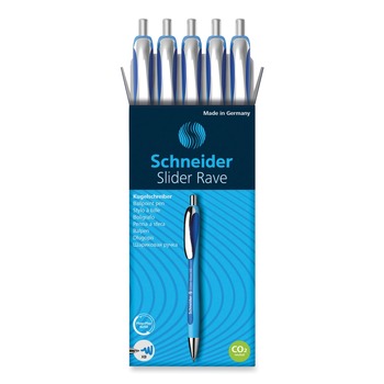 Schneider Slider Rave XB Extra-Bold 1.4 millimeter Retractable Ballpoint Pen - Blue Ink/Blue/Light Blue Barrel