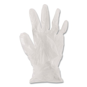 DISPOSABLE GLOVES | Boardwalk BWK365XLBX General Purpose Latex-Free Vinyl Gloves - Extra Large, Clear (100-Piece/Box)