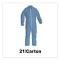 Bib Overalls | KleenGuard 45326 A65 Zipper Front Flame Resistant Coveralls with Hood/Elastic Wrists and Ankles - 3X-Large/Blue (21/Carton) image number 4