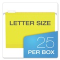 File Folders | Pendaflex 04152X2 YEL 1/5-Cut Tabs 2 in. Capacity Letter Size Extra Capacity Reinforced Hanging File Folders with Box Bottom - Yellow (25/Box) image number 5