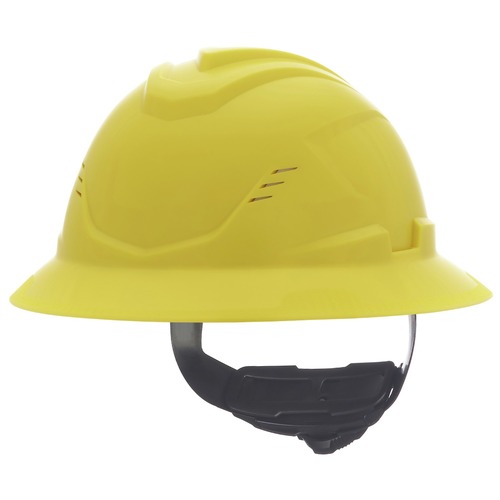  | MSA 10215832 V-Gard C1 Fas-Trac III Full Brim Vented Hard Hat - Yellow image number 0