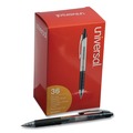 Office Jansan | Universal UNV39910 0.7 mm. Medium Comfort Grip Retractable Gel Pen - Black Ink, Clear/Black Barrel (36/Pack) image number 0