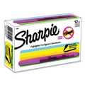 Highlighters | Sharpie 27009 Chisel Tip Pocket Style Highlighters - Fluorescent Pink Ink, Pink Barrel (1-Dozen) image number 1