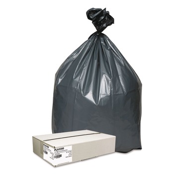 Platinum Plus 33 Gallon 1.35 mil 33 in. x 40 in. Can Liners - Gray (50/Carton)