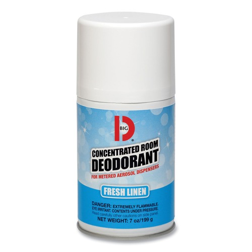 Labor Day Sale! Save $30 off $199! | Big D Industries 047200 7 oz. Aerosol Spray Metered Concentrated Room Deodorant - Fresh Linen Scent (12/Box) image number 0