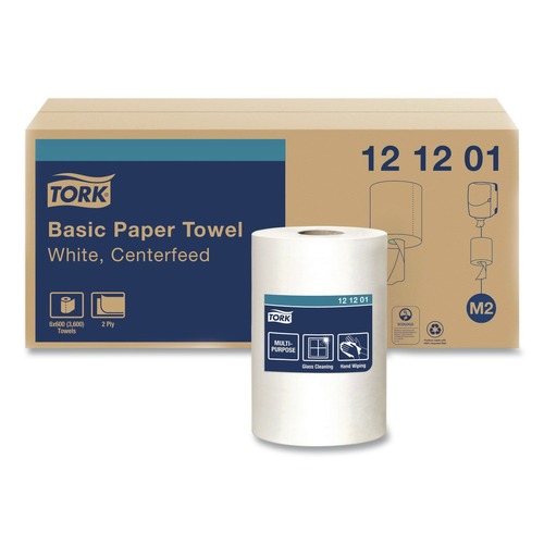 Paper Towels and Napkins | Tork 121201 2 Ply 9 in. x 11.8 in. Advanced Centerfeed Hand Towel - White (6/Carton) image number 0