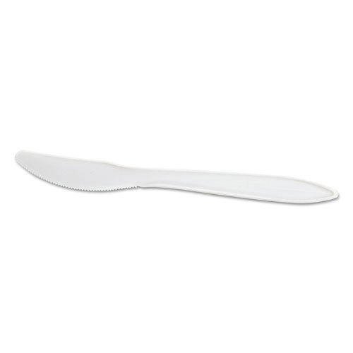 GEN 705461 Wrapped Cutlery, 6.25-in Knife, Mediumweight, Polypropylene, White, 1,000/carton image number 0