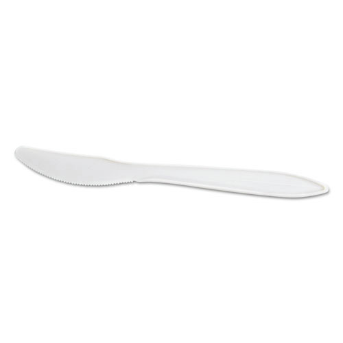 Cutlery | GEN 705461 Wrapped Cutlery, 6.25-in Knife, Mediumweight, Polypropylene, White, 1,000/carton image number 0