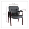  | Alera ALEMA43ALS10M Madaris Series 25.39 in. x 25.98 in. x 35.62 in. Bonded Leather Guest Chair with Wood Trim Legs - Black Seat/Back/Mahogany Base image number 6