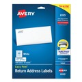  | Avery 08195 0.66 in. x 1.75 in. Easy Peel Address Labels with Sure Feed Technology - White (60/Sheet, 25 Sheets/Pack) image number 0