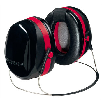 3M H10B E-A-R Peltor OPTIME 105 Behind-The-Head 29 dB NRR Earmuffs - Red/Black