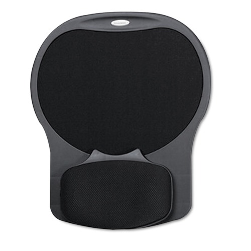 Office Furniture Accessories | Fellowes Mfg Co. 93730 Easy Glide 10 in. x 12 in. Gel Mouse Pad with Wrist Rest - Black image number 0