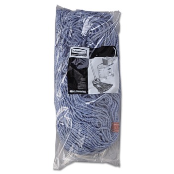 Rubbermaid Commercial 24 oz. 1 in. Band Cotton/Synthetic Cut-End Blend Mop Head - Blue (12/Carton)