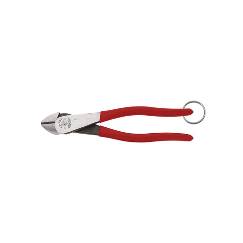 Pliers | Klein Tools D228-8TT 8 in. Diagonal Cutting Pliers with High-Leverage Design and Tether Ring image number 0