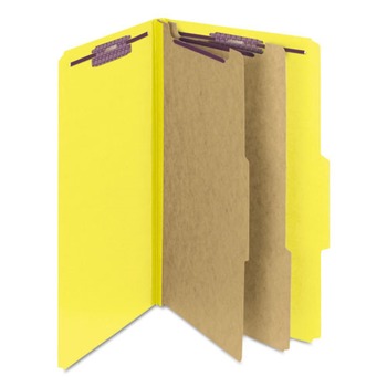 Smead Pressboard Six-Section Top Tab Classification Folders - Legal, Yellow (10/Box)