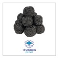 Sponges & Scrubbers | Boardwalk 84BWK SS 2-1/2 in. x 2-3/4 in. Stainless Steel Scrubber - Steel Gray (12/Carton) image number 3