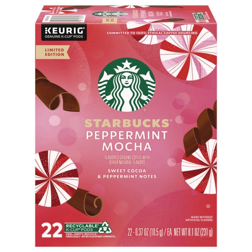 Food Service | Starbucks 12437832 Coffee K-Cups - Peppermint Mocha (4/Carton) image number 0