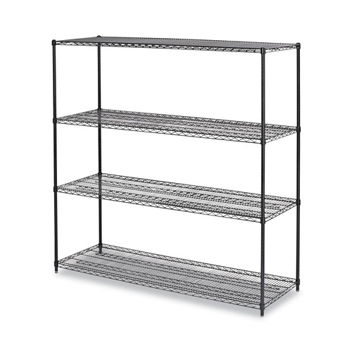 Storage Sale | Alera ALESW207224BA BA Plus 72 in. x 24 in. x 72 in. 4 Shelves Wire Shelving Kit - Black Anthracite Plus image number 0