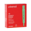 Office Jansan | Universal UNV08862 Chisel Tip Fluorescent Green Ink Green Barrel Desk Highlighters (1 Dozen) image number 1