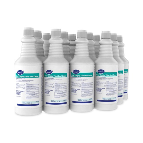Cleaning & Janitorial Supplies | Diversey Care 4578 Crew 1 qt. Liquid Bottle Clinging Toilet Bowl Cleaner - Floral Scent (12/Carton) image number 0