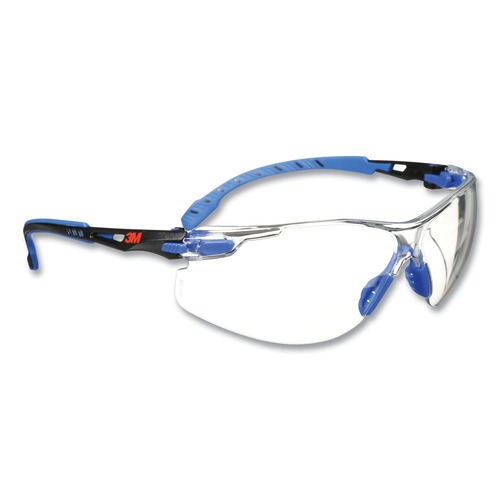 Safety Glasses | 3M S1101SGAF Solus 1000 Series Safety Glasses - Blue Plastic Frame Clear Polycarbonate Lens image number 0