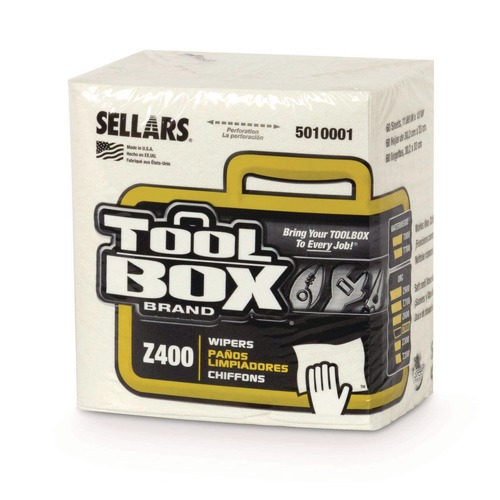 Cleaning & Disinfecting Wipes | Sellars 660708501003 1-Ply 11.87 x 13 Z400 Quarterfold Wipers - White (12/Carton) image number 0