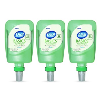 Dial Professional 1.2 Liter Basics Hypoallergenic Foaming Hand Wash Refill for FIT Manual Dispenser - Honeysuckle Scent (3/Carton)