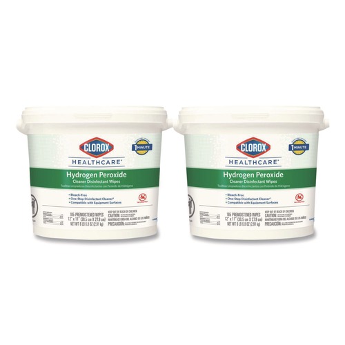Office Jansan | Clorox Healthcare 30826 11 in. x 12 in. Hydrogen Peroxide Cleaner Disinfectant Wipes - White Unscented (2/Carton) image number 0