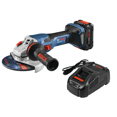 Angle Grinders | Bosch GWS18V-13CB14 PROFACTOR 18V Cordless 5-6 In. Angle Grinder Kit with BiTurbo Brushless Technology Kit with (1) CORE18V 8.0 Ah PROFACTOR Performance Battery image number 0